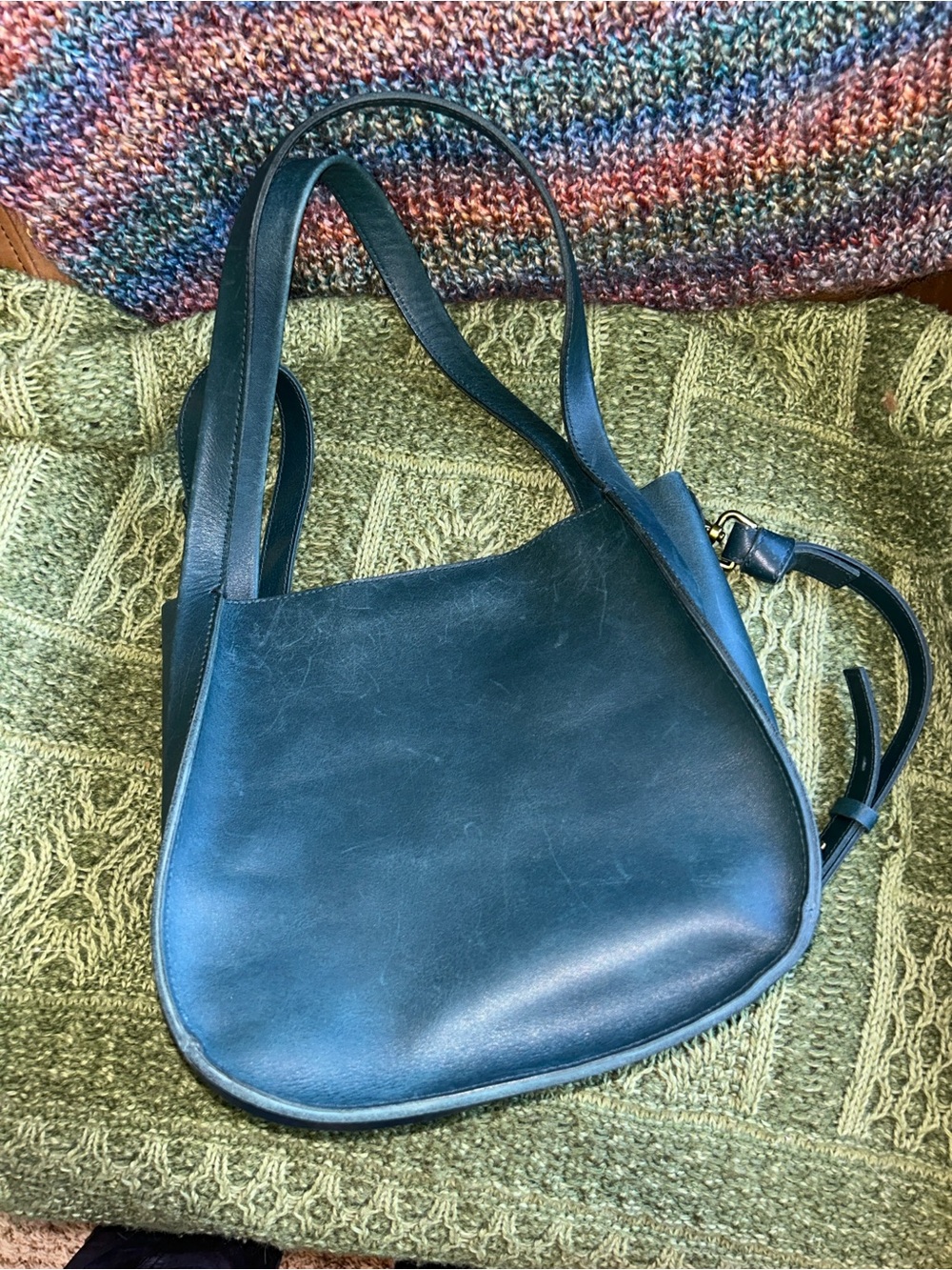 Madewell Sydney Crossbody Bag Mineral Blue Buttery Leather Teal - Picture 15 of 16